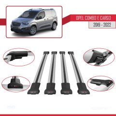 Opel Combo (E) PANELVAN 2019-2022 Arası ile uyumlu FLY Model Ara Atkı Tavan Barı GRİ 4 ADET BAR