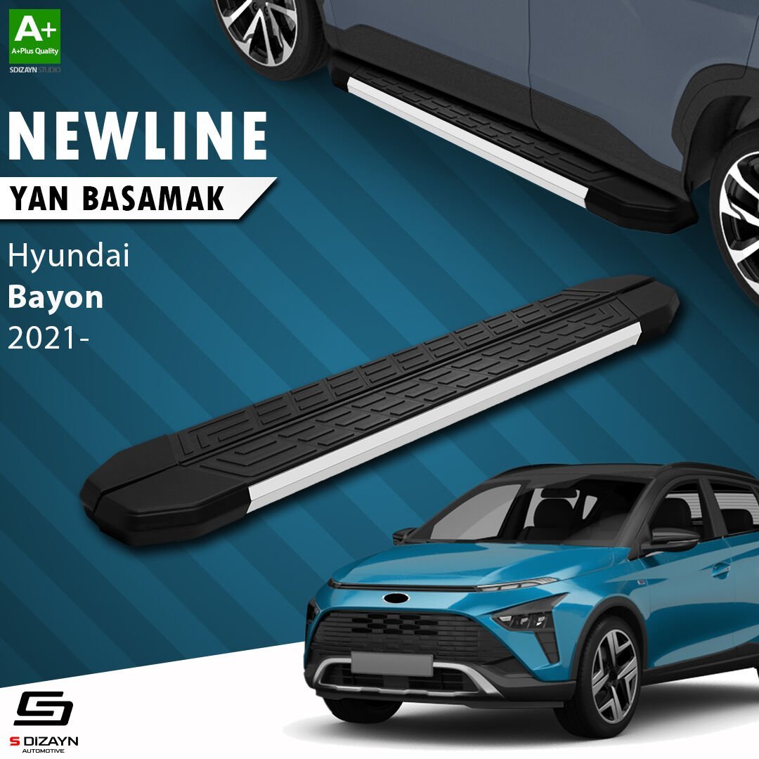 S-Dizayn Hyundai Bayon NewLine Aluminyum Yan Basamak 173 Cm 2021-2024 A+ Kalite