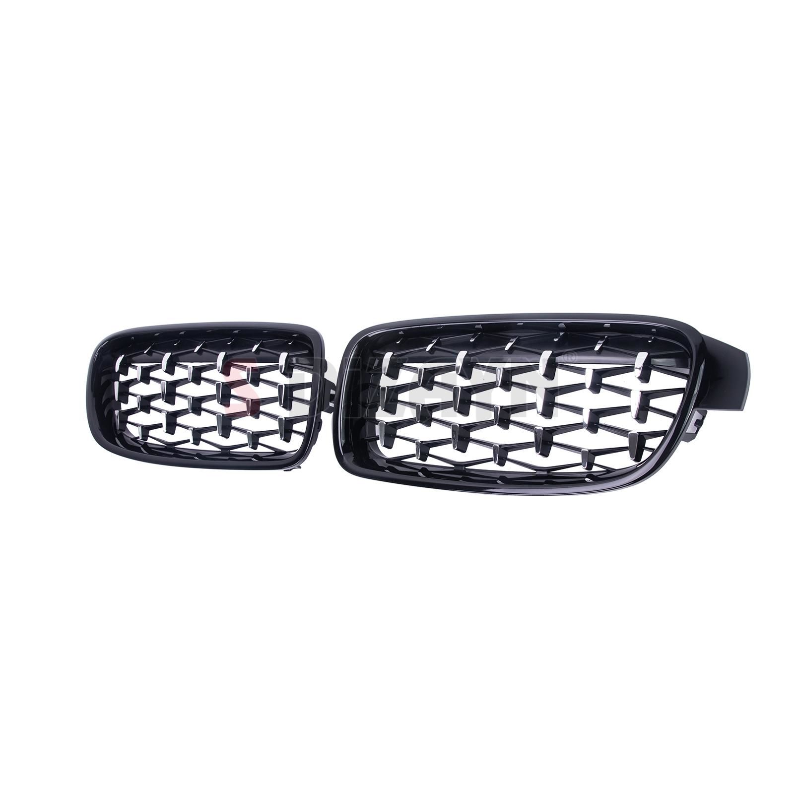 S-Dizayn Bmw 3 Serisi F30/F31/F35 Ön Panjur Böbrek Parlak Siyah Çerçeveli Krom Diamond Model 2012-2017