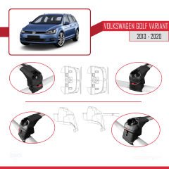 Volkswagen Golf VARIANT (MK7-5G) 2013-2020 Arası ile uyumlu ACE-2 Ara Atkı Tavan Barı GRİ