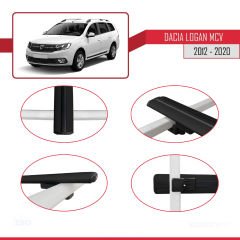 Dacia Logan MCV 2012-2020 Arası ile uyumlu Basic Model Ara Atkı Tavan Barı SİYAH 3 ADET