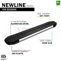 S-Dizayn Fiat Doblo 3 Uzun Şase NewLine Krom Yan Basamak 213 Cm 2023 Üzeri A+ Kalite