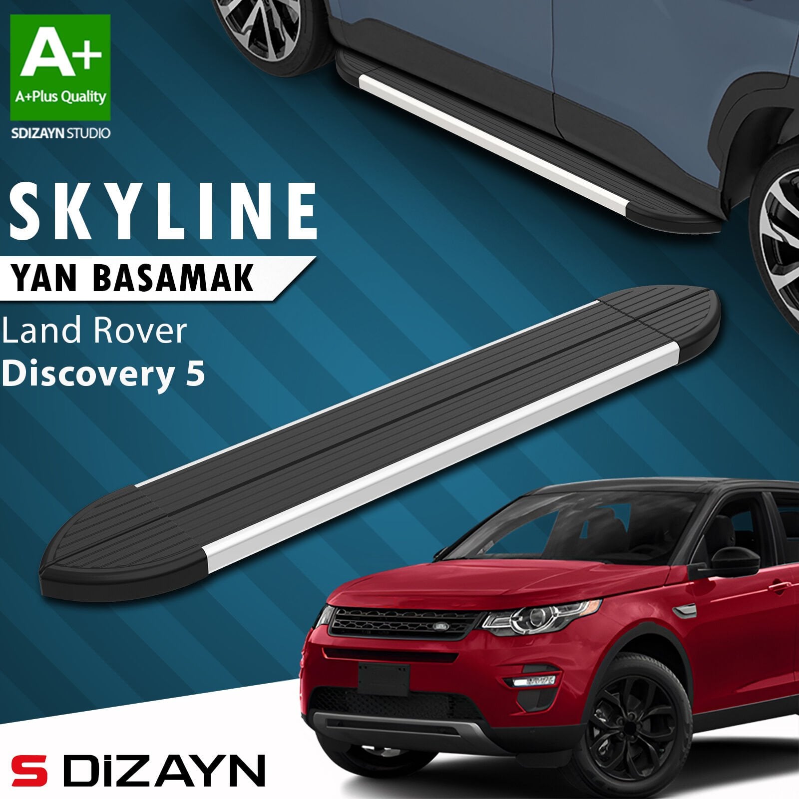S-Dizayn Land Rover Discovery 5 Skyline Aluminyum Yan Basamak 193 Cm 2017 Üzeri A+ Kalite