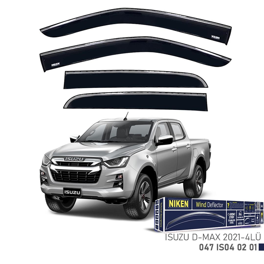 Niken Isuzu D-Max 2021- Kromlu Cam Rüzgarlığı 4 LÜ