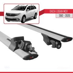 Dacia Logan MCV 2012-2020 Arası ile uyumlu HOOK Model Anahtar Kilitli Ara Atkı Tavan Barı GRİ