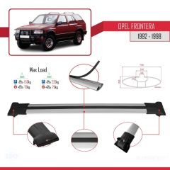 Opel Frontera 1992-1998 Arası ile Uyumlu FLY Model Ara Atkı Tavan Barı GRİ
