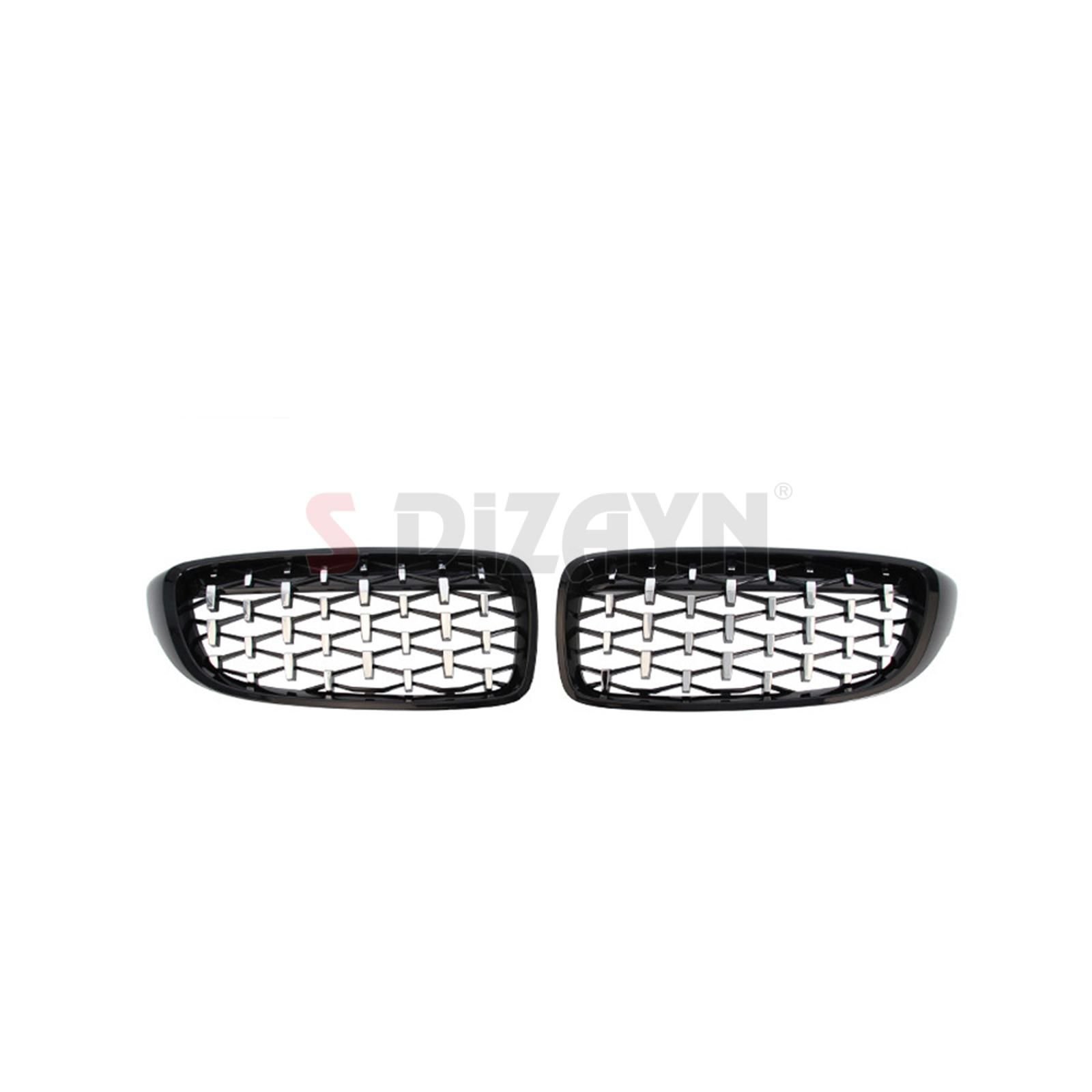 S-Dizayn Bmw 4 Serisi F32/F33/F36 Ön Panjur Böbrek Parlak Siyah Çerçeveli Krom Diamond Model 2012-2017