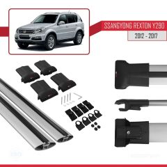 Ssangyong Rexton (Y290) 2012-2017 Arası ile uyumlu FLY Model Ara Atkı Tavan Barı GRİ