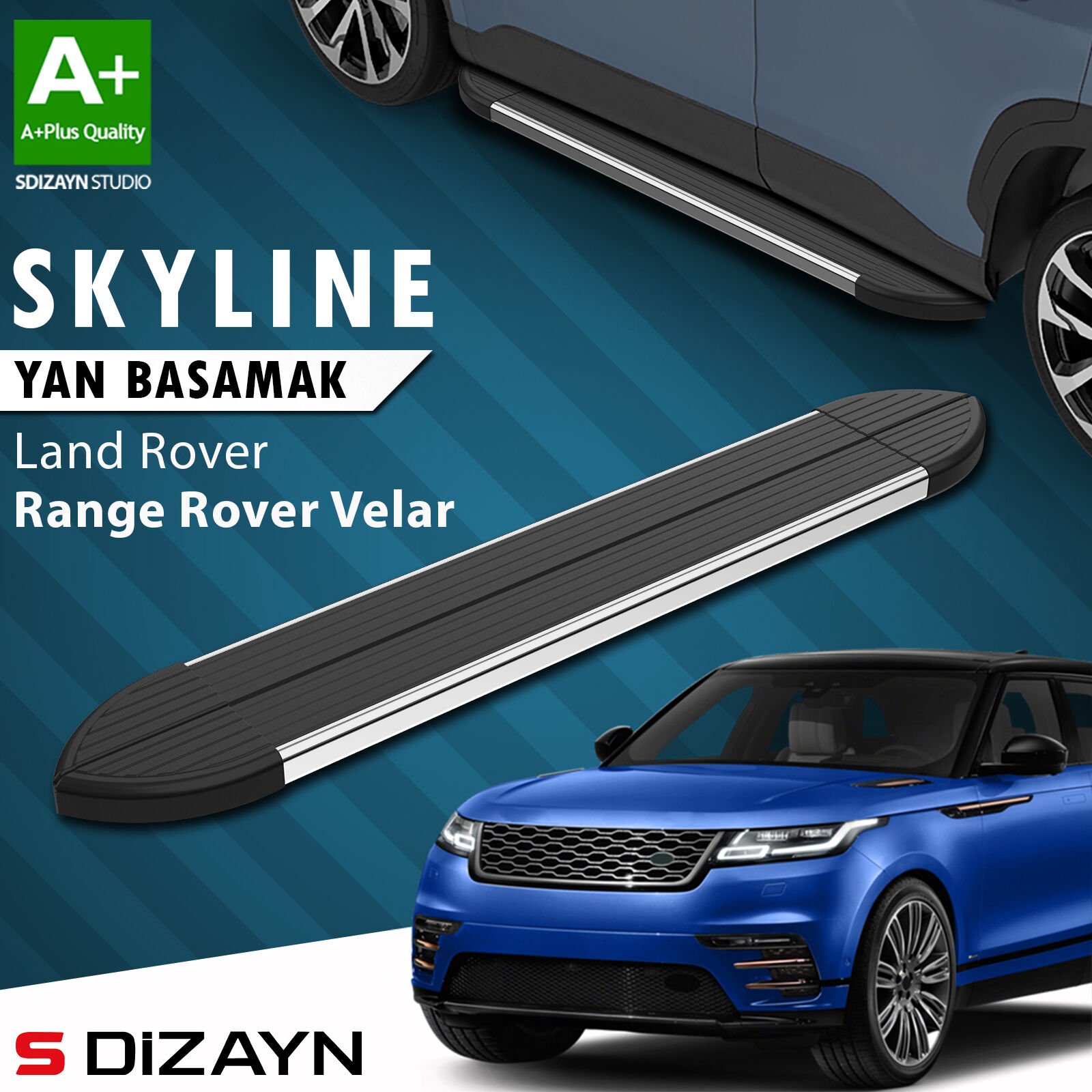 S-Dizayn Land Rover Range Rover Velar Skyline Krom Yan Basamak 193 Cm 2017 Üzeri A+ Kalite