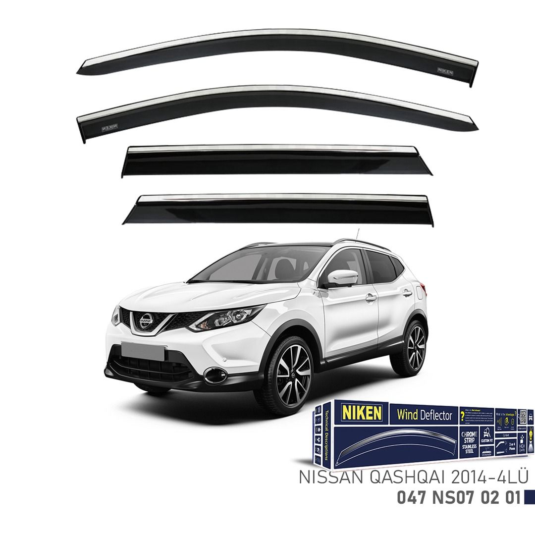 Niken Nissan Qashqai 2014- Kromlu Cam Rüzgarlığı 4 LÜ