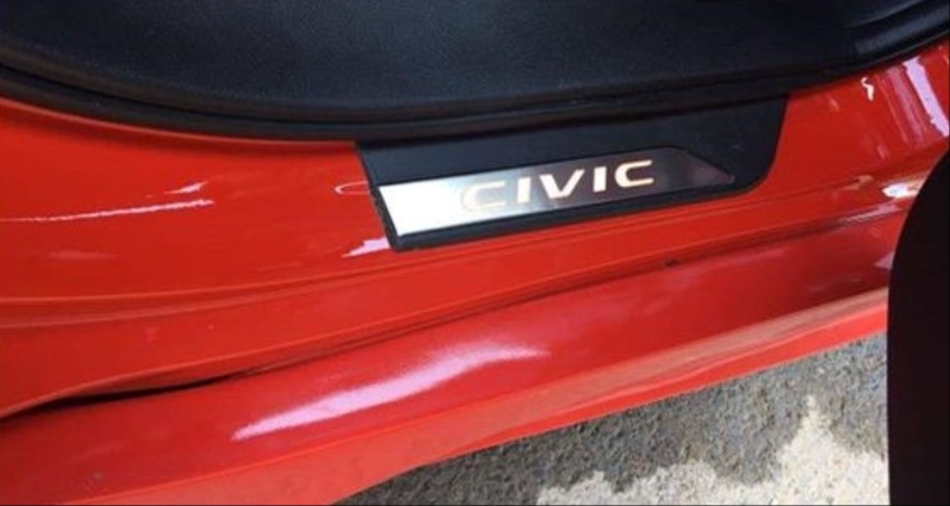 Honda Civic Uyumlu Fc5-Fk7 2016-2020 Işıklı Kapı Eşiği Kırmızı