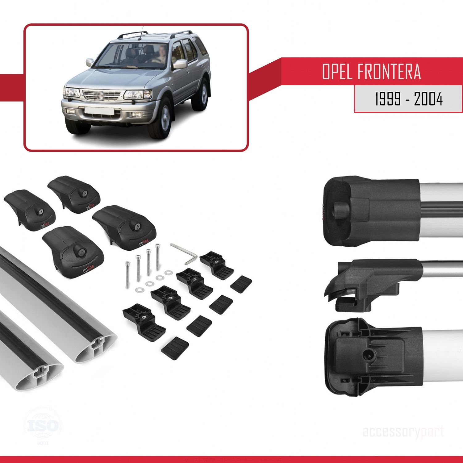 Opel Frontera 1999-2004 Arası ile uyumlu ACE-1 Ara Atkı Tavan Barı GRİ