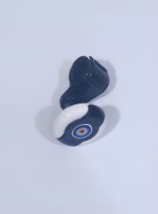 Beyaz-Siyah Dönebilen Vites Topuzu Nazar Boncuğu Stickerlı