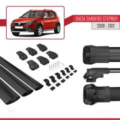 Dacia Sandero STEPWAY 2008-2012 Arası ile uyumlu ACE-1 Ara Atkı Tavan Barı SİYAH 3 ADET BAR