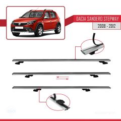 Dacia Sandero STEPWAY 2008-2012 Arası ile uyumlu Basic Model Ara Atkı Tavan Barı GRİ 3 ADET