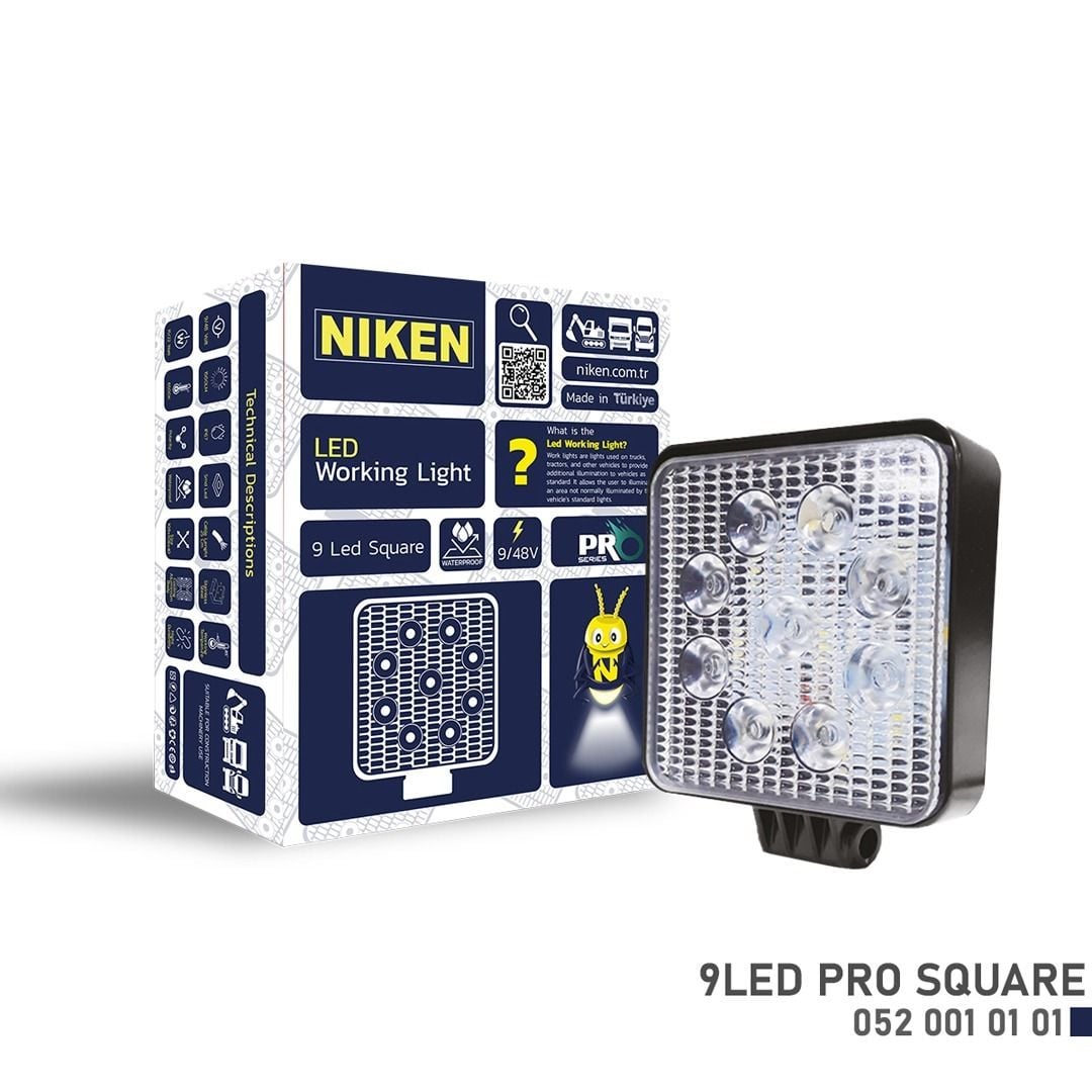 Niken Çalışma Lambası Pro 9 Ledli Kare 22-27 W