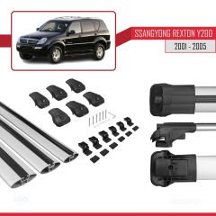Ssangyong Rexton Y200 2001-2005 Arası ile uyumlu ACE-1 Ara Atkı Tavan Barı GRİ 3 ADET BAR