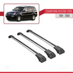Ssangyong Rexton Y200 2001-2005 Arası ile uyumlu ACE-1 Ara Atkı Tavan Barı GRİ 3 ADET BAR