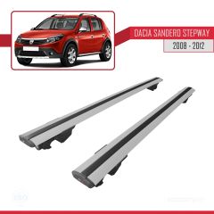 Dacia Sandero STEPWAY 2008-2012 Arası ile uyumlu HOOK Model Anahtar Kilitli Ara Atkı Tavan Barı GRİ