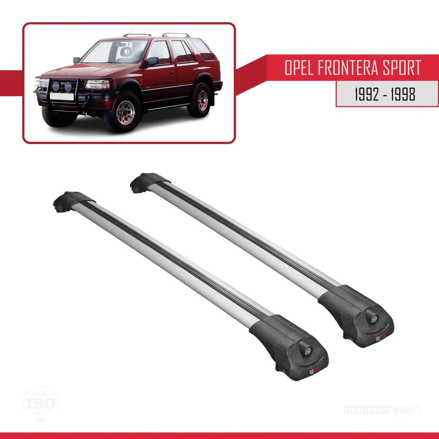 Opel Frontera Sport 1992-1998 Arası ile uyumlu ACE-1 Ara Atkı Tavan Barı GRİ