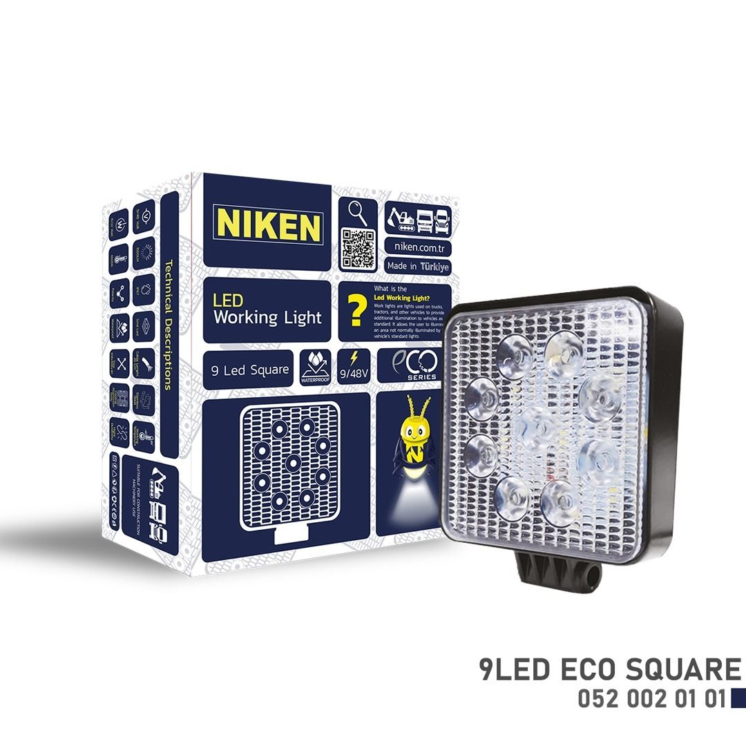 Niken Çalışma Lambası Eco 9 Ledli Kare Universal | DRS 458,76 TL