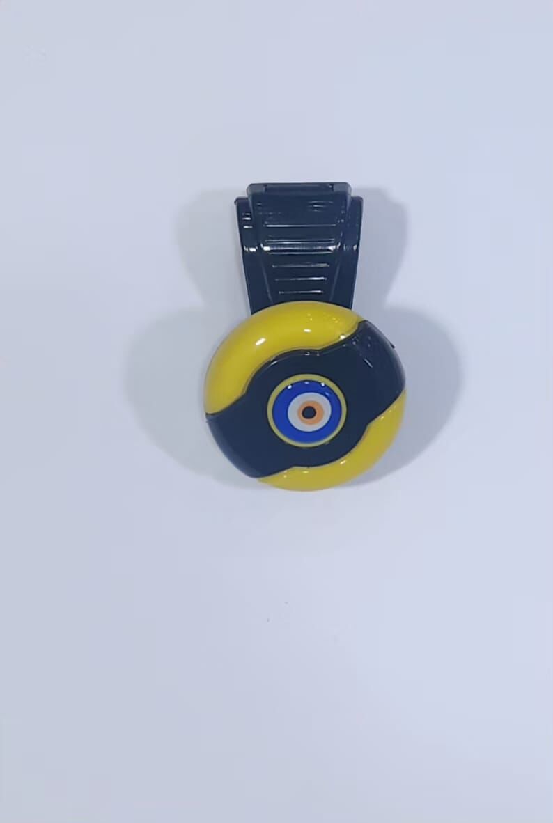 Sarı-Siyah Dönebilen Vites Topuzu Nazar Boncuğu Stickerlı