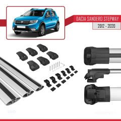 Dacia Sandero STEPWAY 2012-2020 Arası ile uyumlu ACE-1 Ara Atkı Tavan Barı GRİ 3 ADET BAR