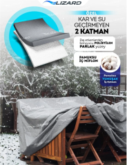 Bahçe Mobilya Koruma Masa Sandalye Kılıf Örtüsü Gri 160x100x75cm Su Geçirmez
