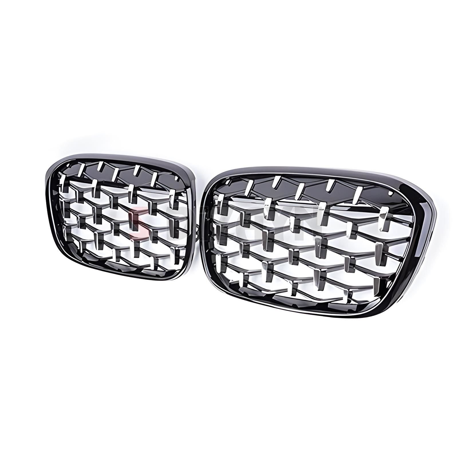 S-Dizayn Bmw X1 F48/F49 Ön Panjur Böbrek Parlak Siyah Çerçeveli Krom Diamond Model 2016 Üzeri