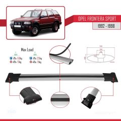 Opel Frontera Sport 1992-1998 Arası ile uyumlu FLY Model Ara Atkı Tavan Barı GRİ