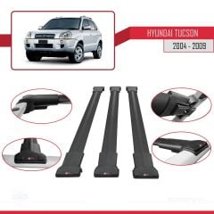 Hyundai Tucson (JM) 2004-2009 Arası ile Uyumlu FLY Model Ara Atkı Tavan Barı SİYAH 3 ADET BAR