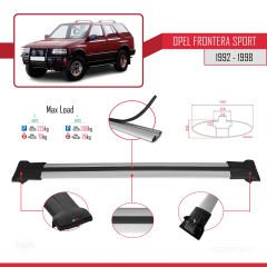 Opel Frontera Sport 1992-1998 Arası ile uyumlu FLY Model Ara Atkı Tavan Barı GRİ 3 ADET BAR