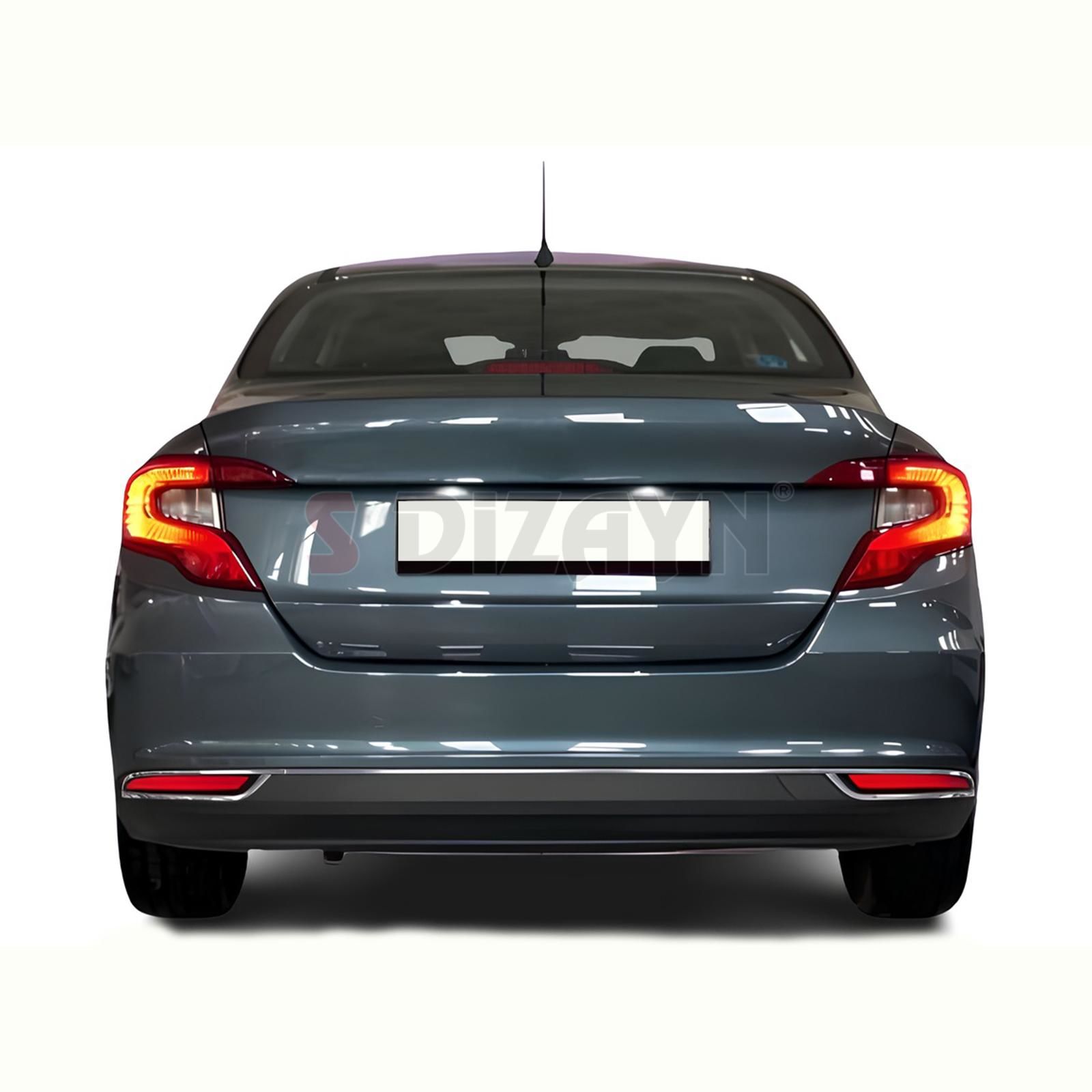 Fiat Egea Sedan Krom Arka Tampon Difüzör Çıtası 3 Prç. 2015 Üzeri