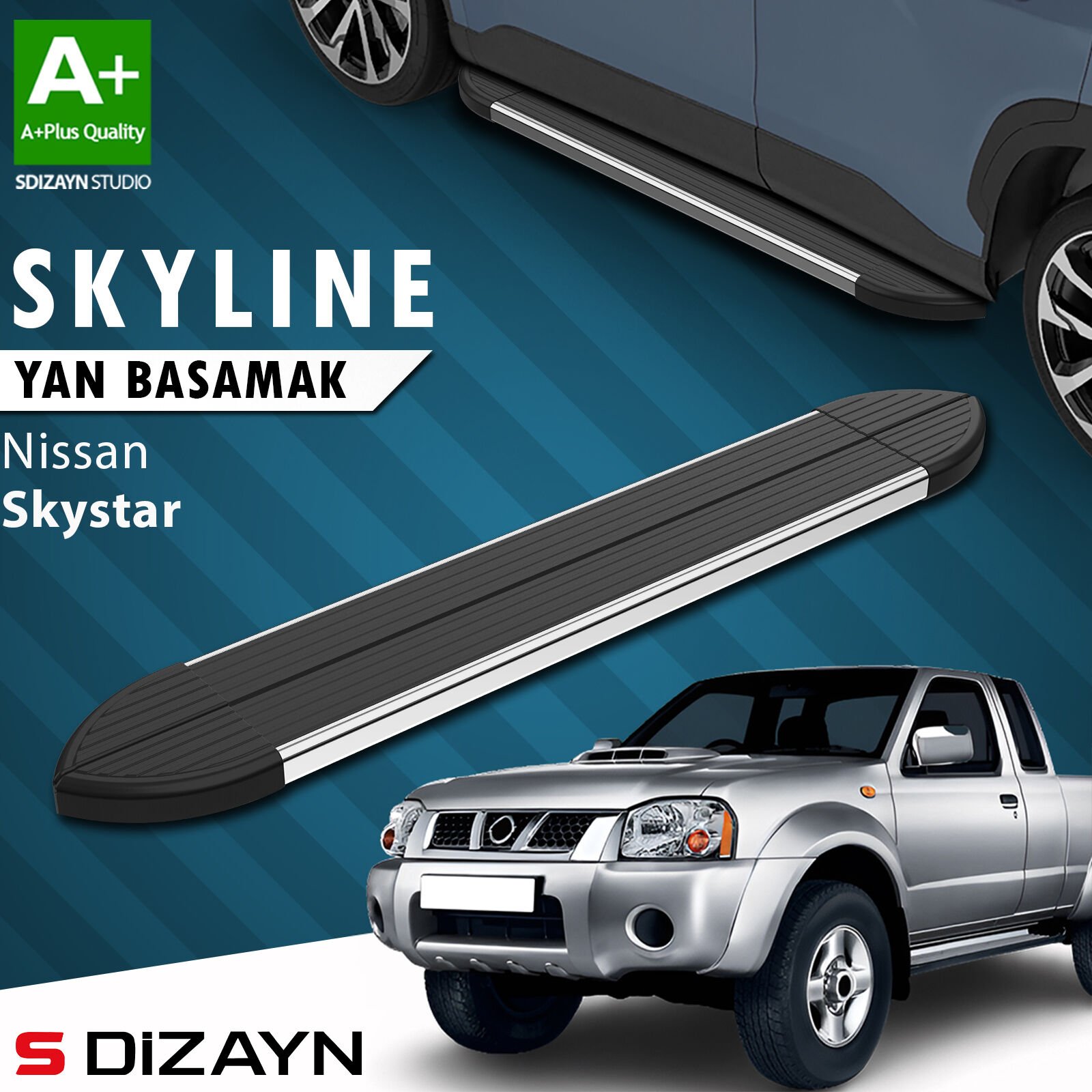 S-Dizayn Nissan Skystar Skyline Krom Yan Basamak 193 Cm 1996-2006 A+ Kalite