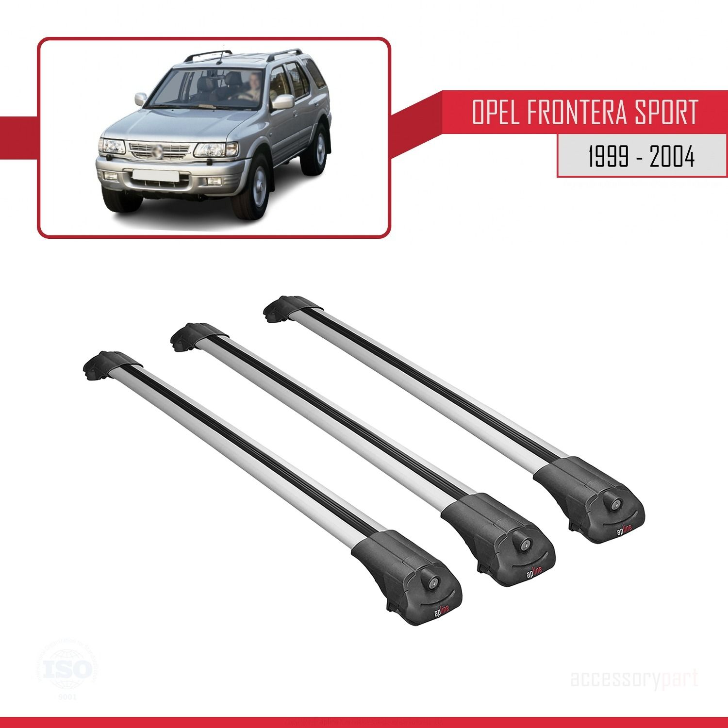 Opel Frontera Sport 1999-2004 Arası ile uyumlu ACE-1 Ara Atkı Tavan Barı GRİ 3 ADET BAR