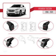 Hyundai Tucson (TL) 2016-2021 Arası ile uyumlu ACE-2 Ara Atkı Tavan Barı GRİ