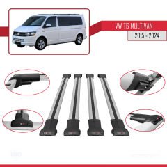 Volkswagen Multivan (T6) 2015 ve Sonrası ile uyumlu FLY Model Ara Atkı Tavan Barı GRİ 4 ADET BAR