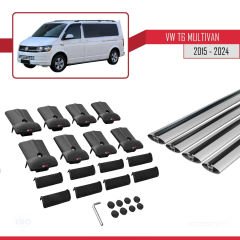 Volkswagen Multivan (T6) 2015 ve Sonrası ile uyumlu FLY Model Ara Atkı Tavan Barı GRİ 4 ADET BAR