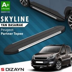 S-Dizayn Peugeot Partner 2 Tepee Skyline Krom Yan Basamak 193 Cm 2008-2018 A+ Kalite