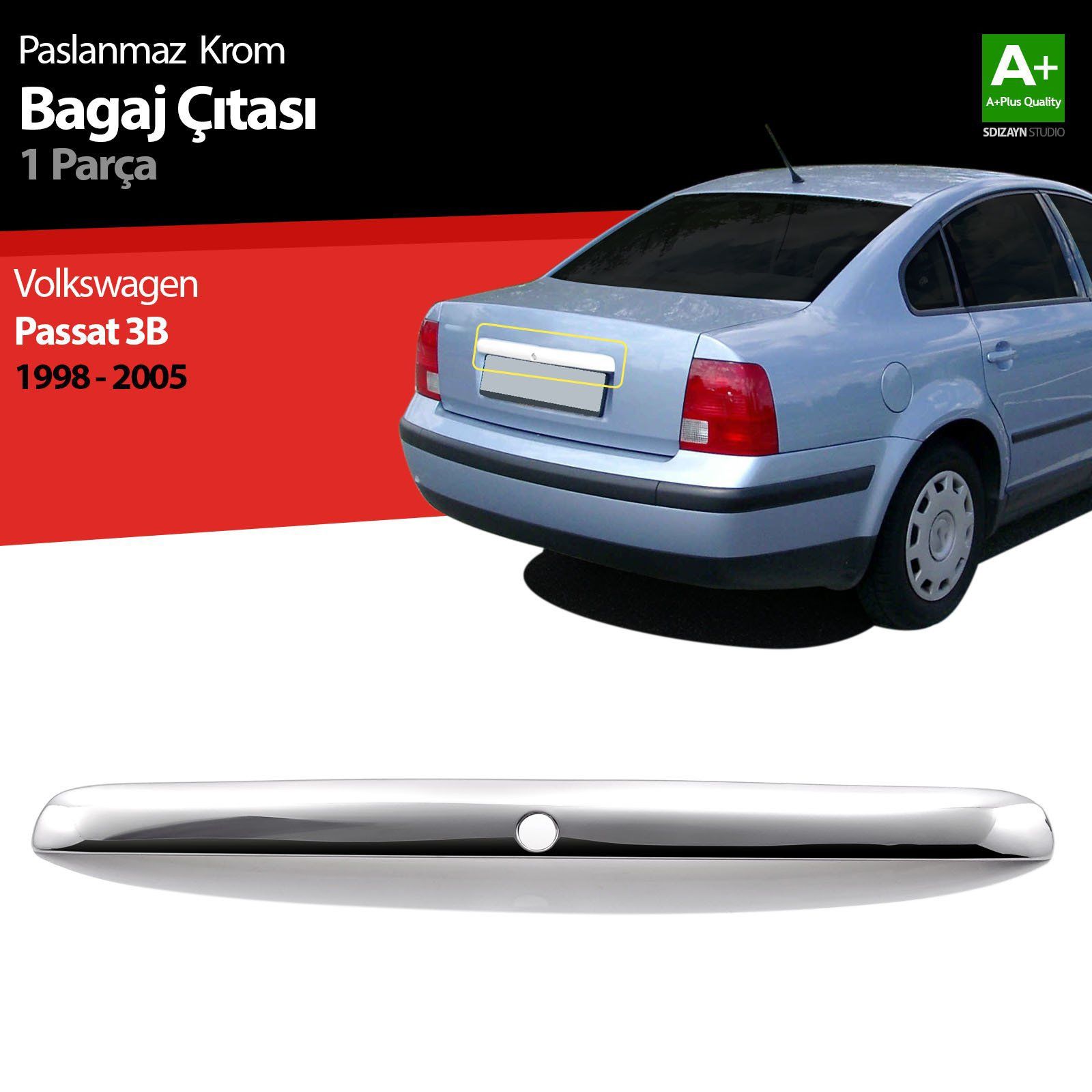Volkswagen Passat Uyumlu 3B Krom Bagaj Çıtası 1998-2005