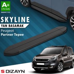 S-Dizayn Peugeot Partner 2 Tepee Skyline Siyah Yan Basamak 193 Cm 2008-2018 A+ Kalite