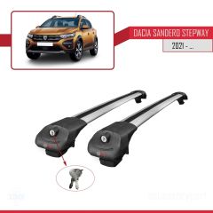 Dacia Sandero Stepway 2021 ile uyumlu ACE-1 Ara Atkı Tavan Barı GRİ