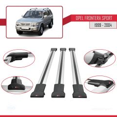 Opel Frontera Sport 1999-2004 Arası ile Uyumlu FLY Model Ara Atkı Tavan Barı GRİ 3 ADET BAR