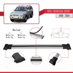Opel Frontera Sport 1999-2004 Arası ile Uyumlu FLY Model Ara Atkı Tavan Barı GRİ 3 ADET BAR