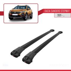 Dacia Sandero Stepway 2021 ile uyumlu ACE-1 Ara Atkı Tavan Barı SİYAH