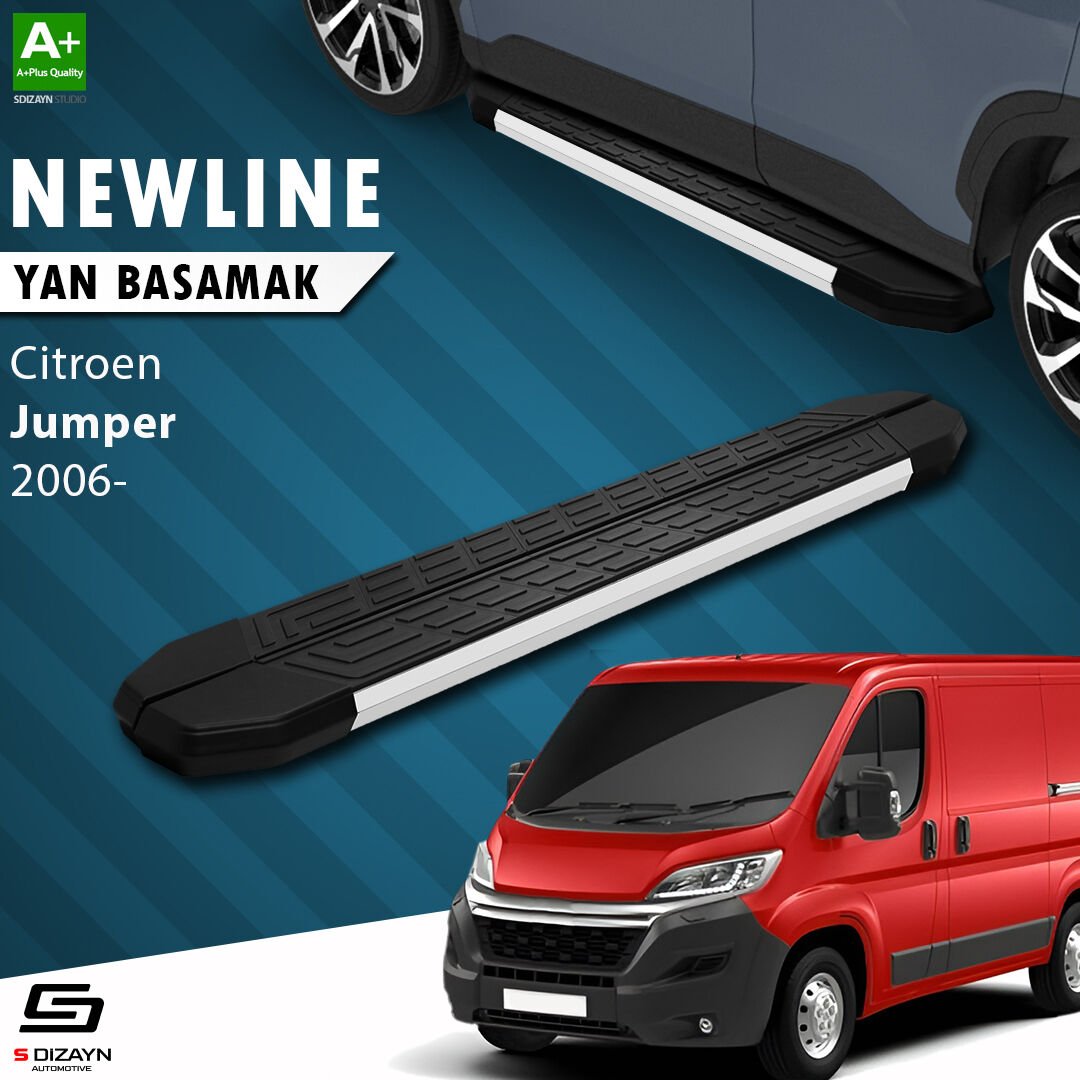 S-Dizayn Citroen Jumper 3 Kısa Şase NewLine Aluminyum Yan Basamak 203 Cm 2006-2022 A+ Kalite