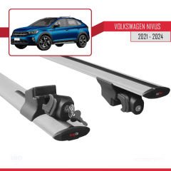 Volkswagen Nivus 2021 ve Sonrası ile uyumlu HOOK Model Anahtar Kilitli Ara Atkı Tavan Barı GRİ