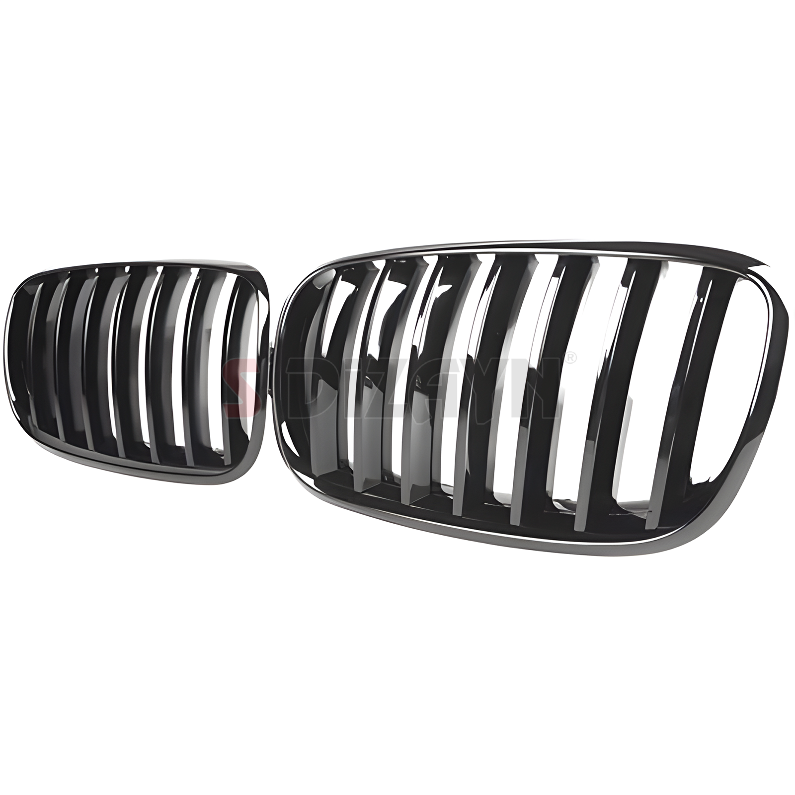 S-Dizayn Bmw X5 E70/E71/E72 Ön Panjur Böbrek Parlak Siyah Piano Black Düz Model 2007-2013