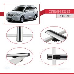 Ssangyong Rodius 2004-2012 Arası ile uyumlu Basic Model Ara Atkı Tavan Barı GRİ 3 ADET