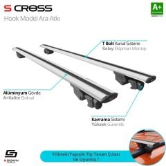 Mercedes Glc Uyumlu X253 2015-2022 Hook Anahtarsız Model Gri Ara Atkı A+ Kalite Parça